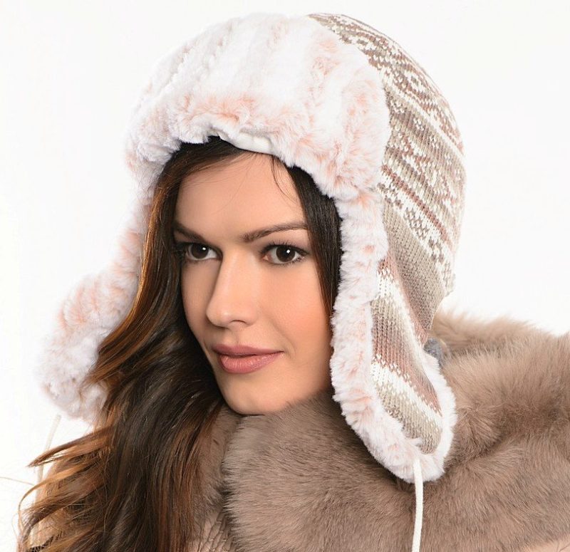 Fur hat with ear flaps