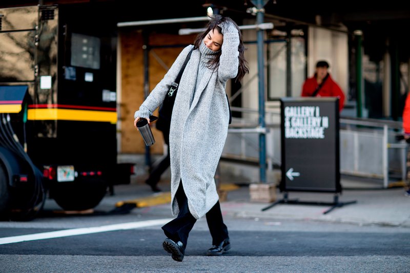 Gray oversized cardigan