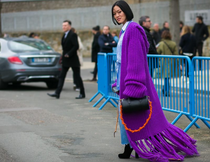 Purple oversized cardigan