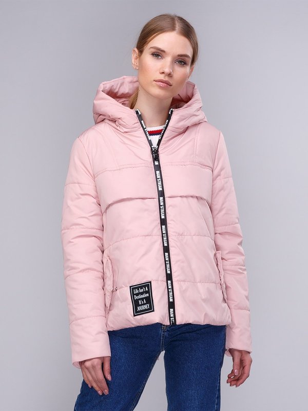 Pink fitted down jacket