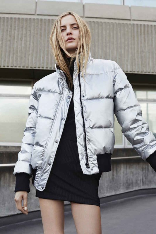 Quilted cropped down jacket