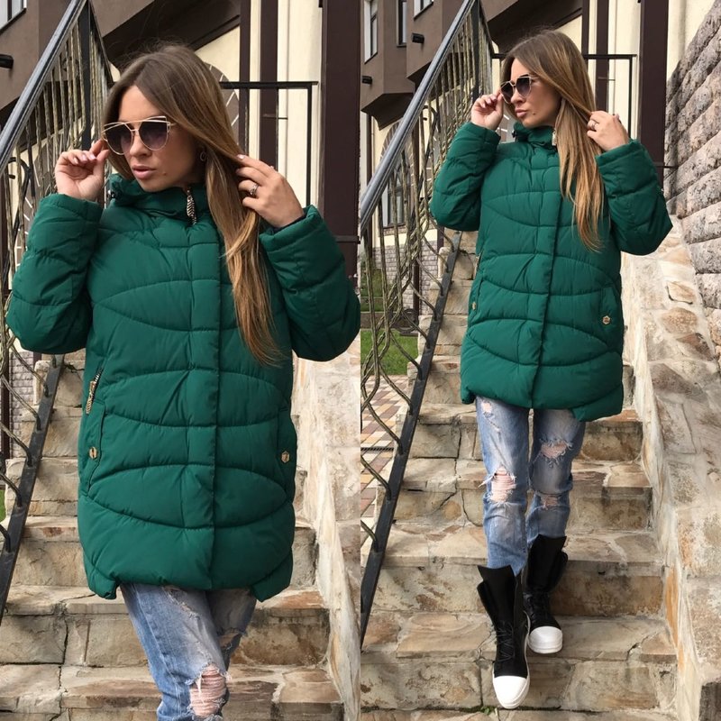 Green down jacket