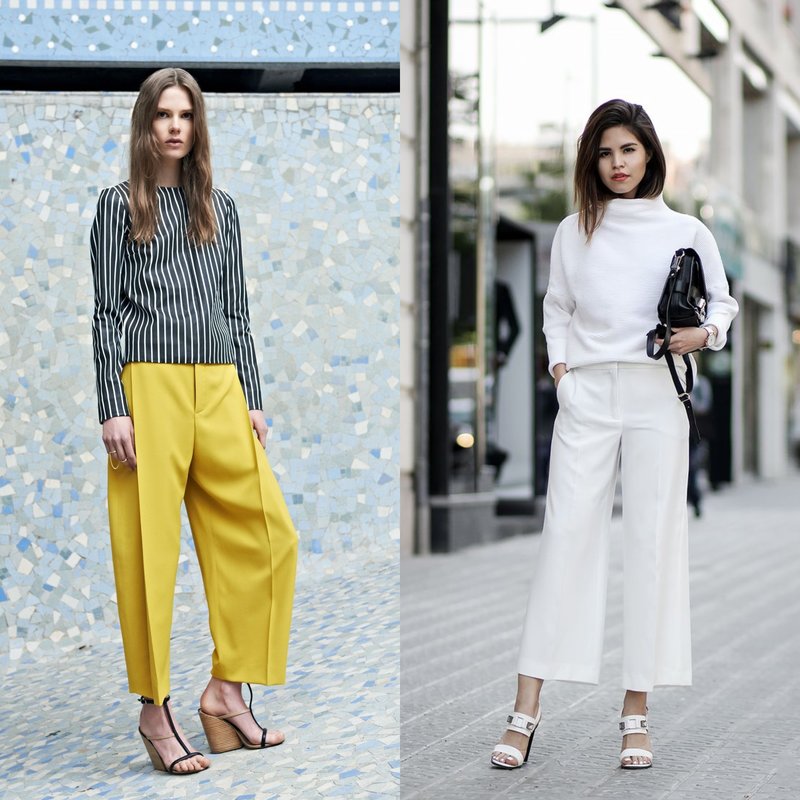 Cropped pants flared spring-summer