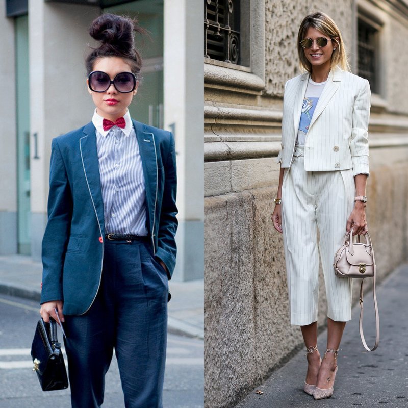 Stylish image for spring-summer in a pantsuit