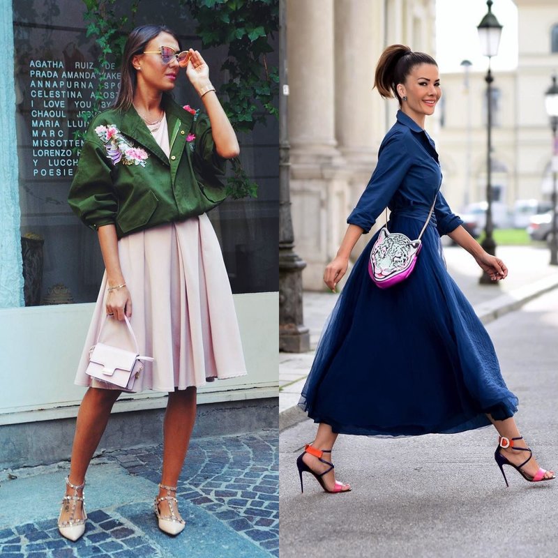 Stylish images for spring in skirts