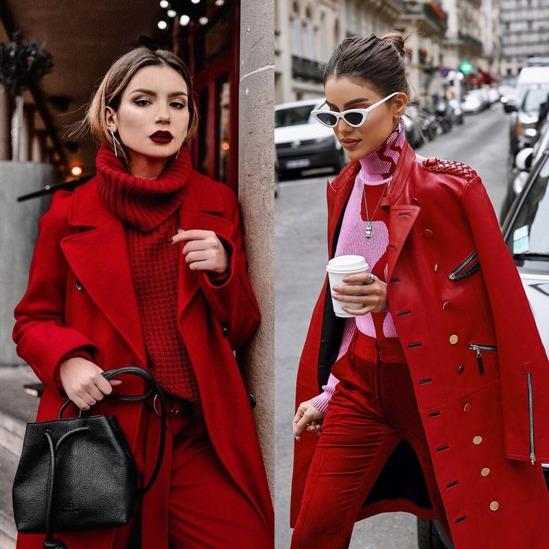 Stylish spring looks in burgundy shades