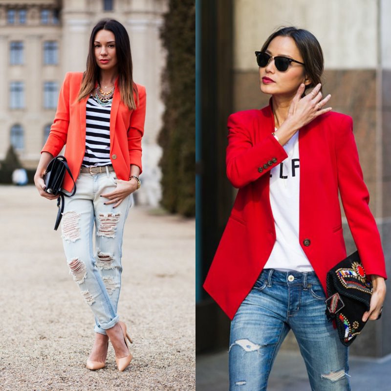 The images in a red jacket