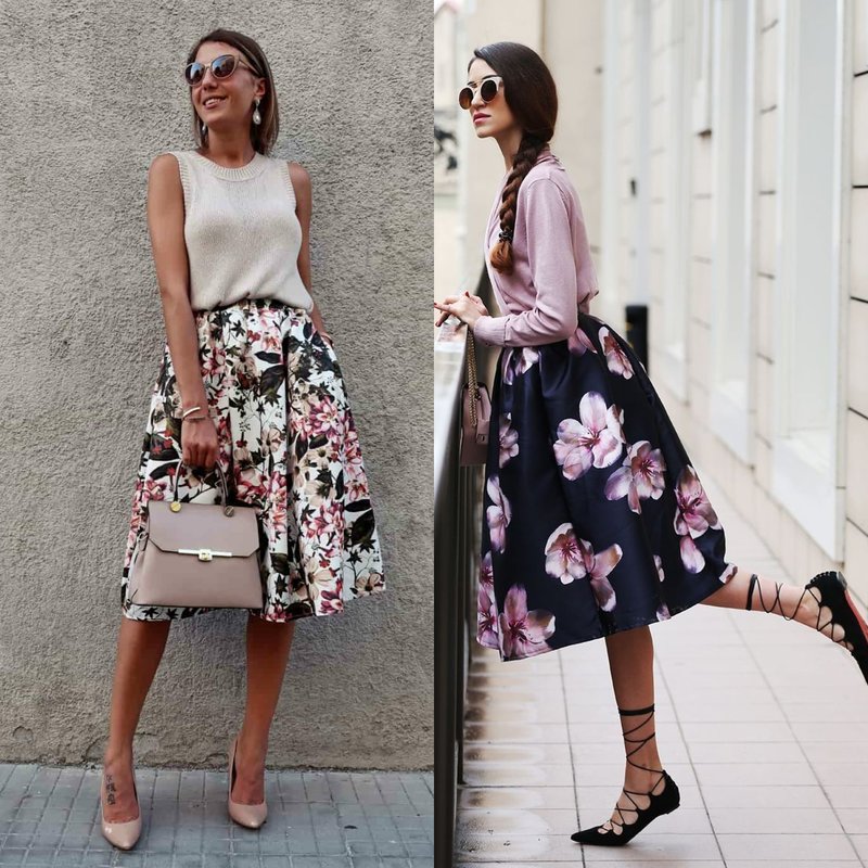 Floral spring skirts