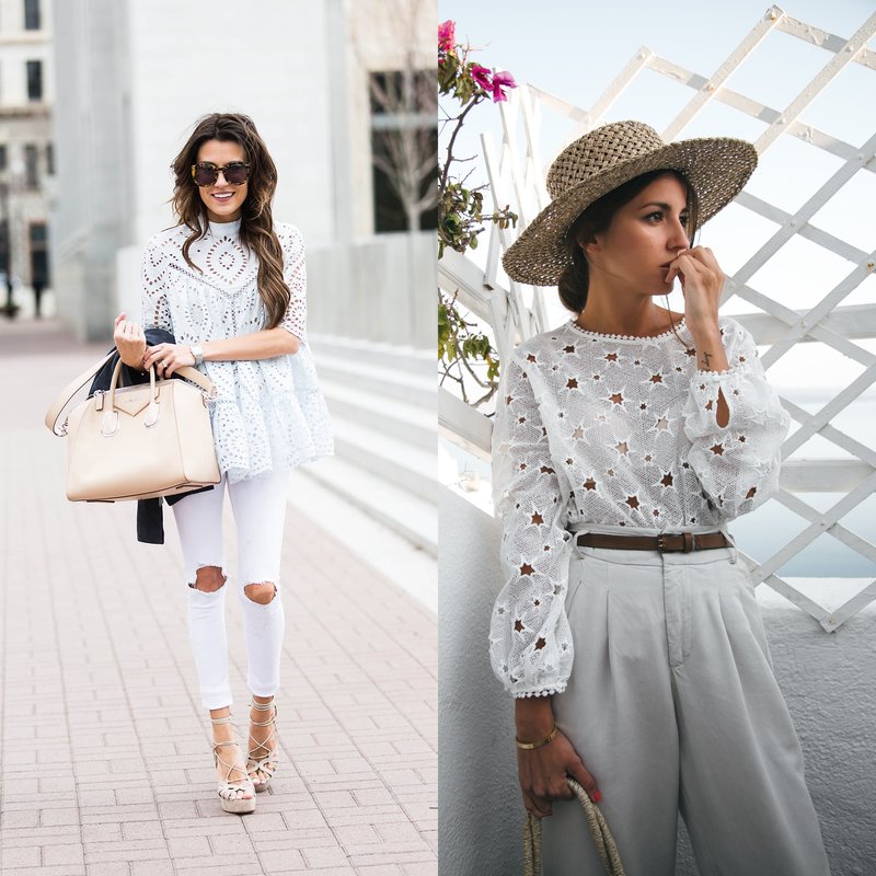 Blouses in classic white