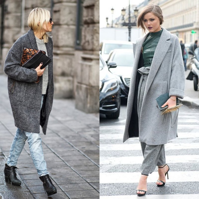 Gray oversized coat