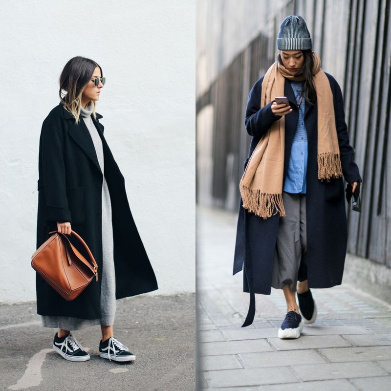 Stylish spring look in oversized clothes