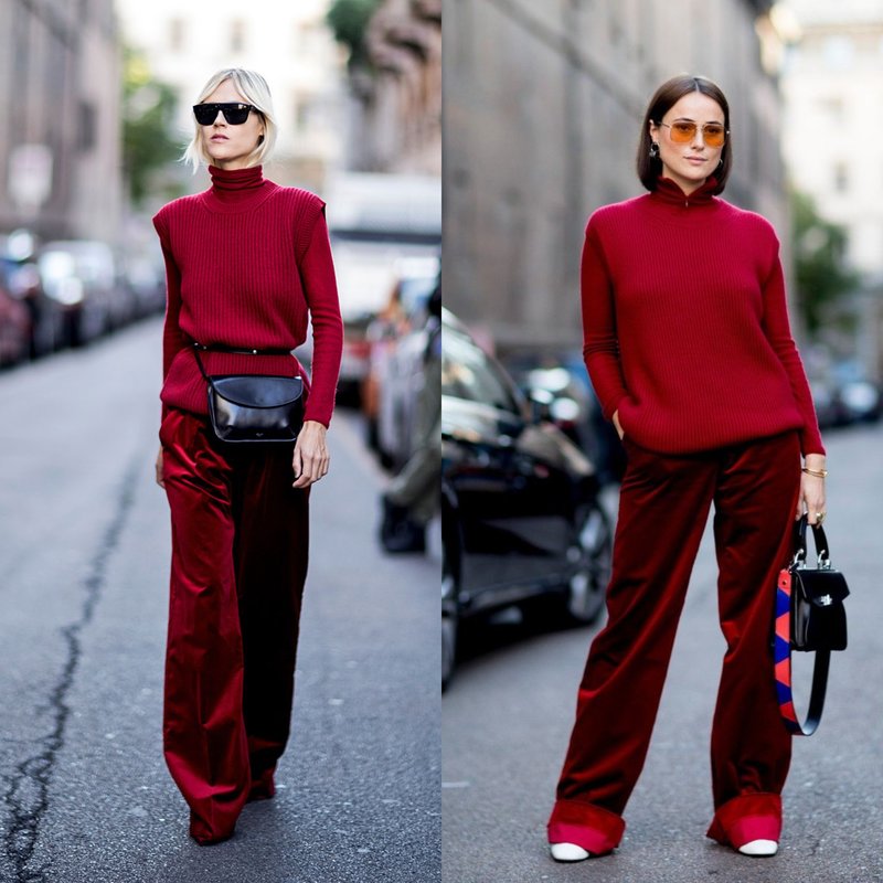 Casual spring look in red