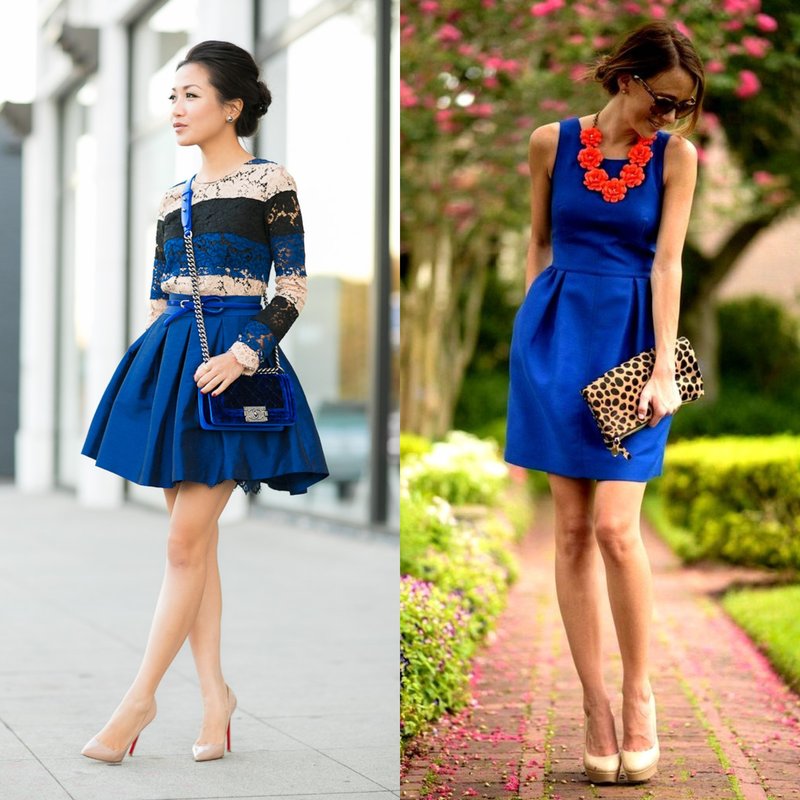 Short evening dresses in blue