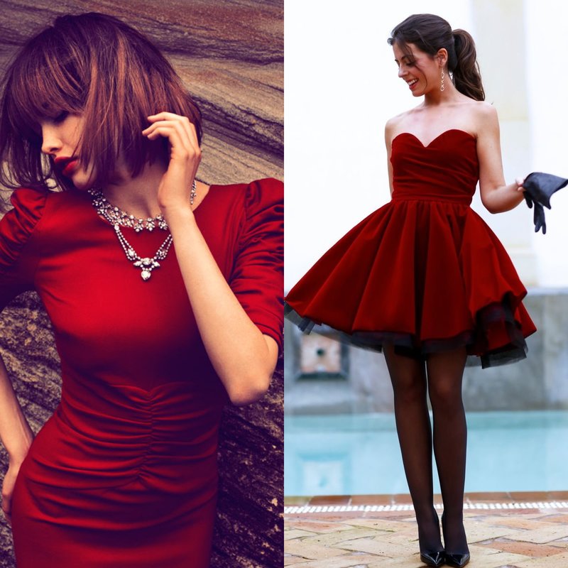 Burgundy evening dress