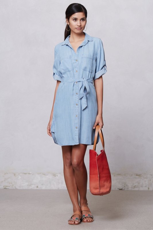 Short Sleeve Jeans Shirt Dress