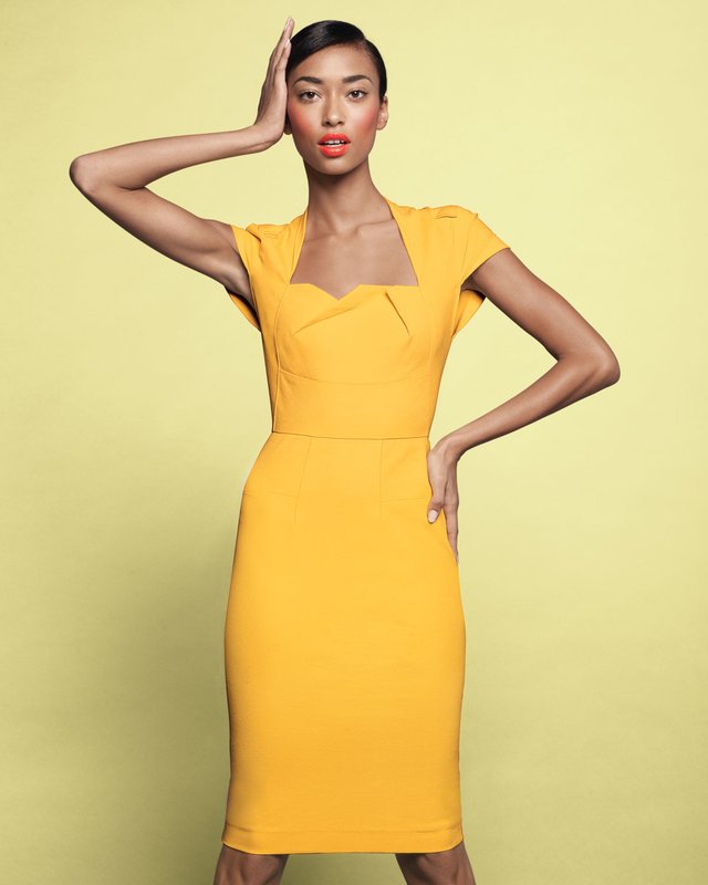 Yellow sheath dress