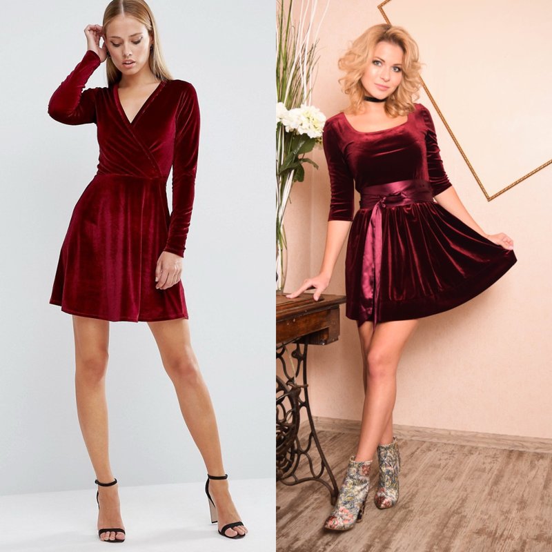 Burgundy velvet dresses