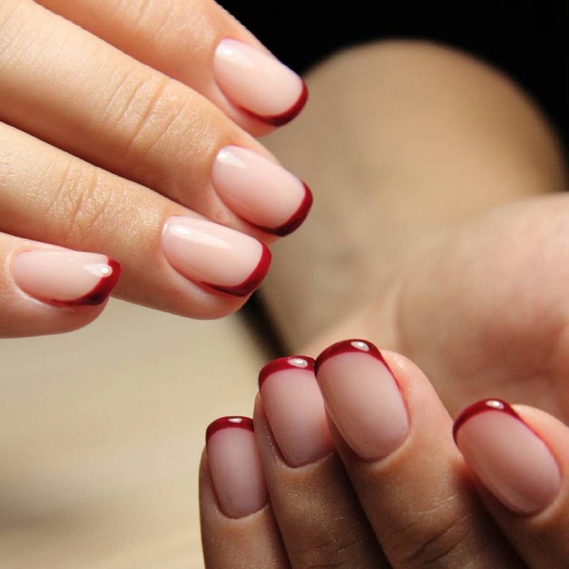 Color french manicure for short nails