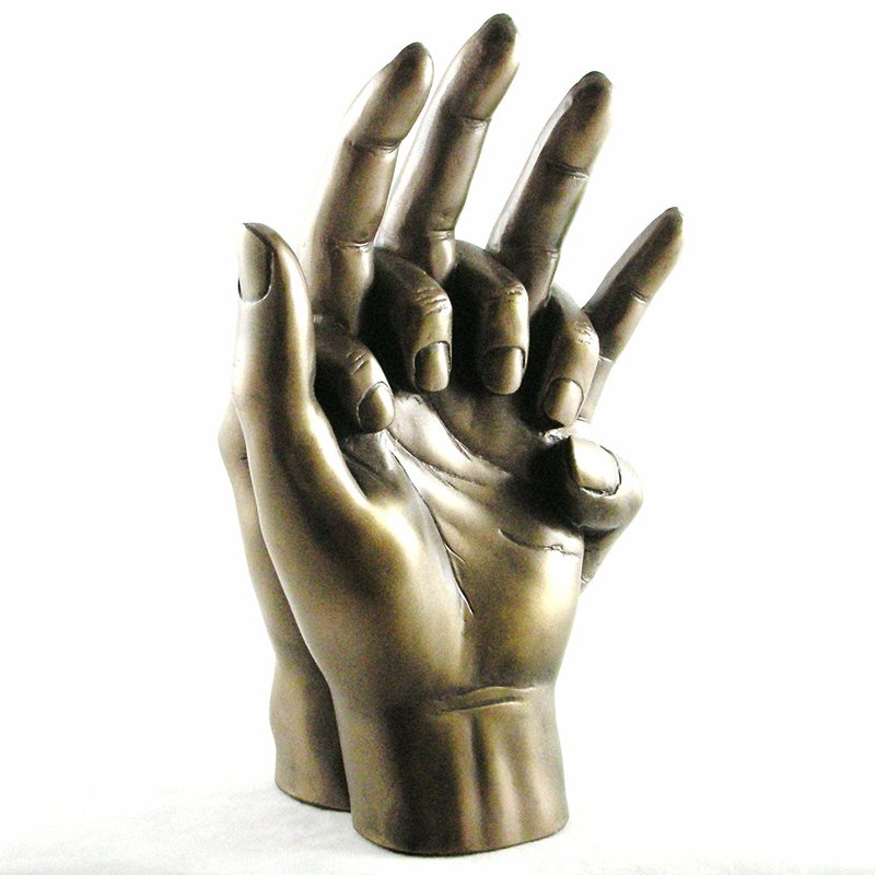 Cast of hands in bronze