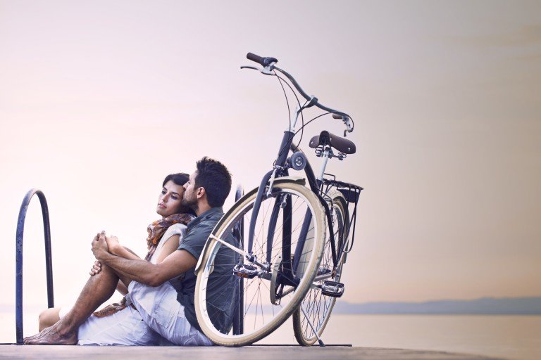 Romantic bike ride for two