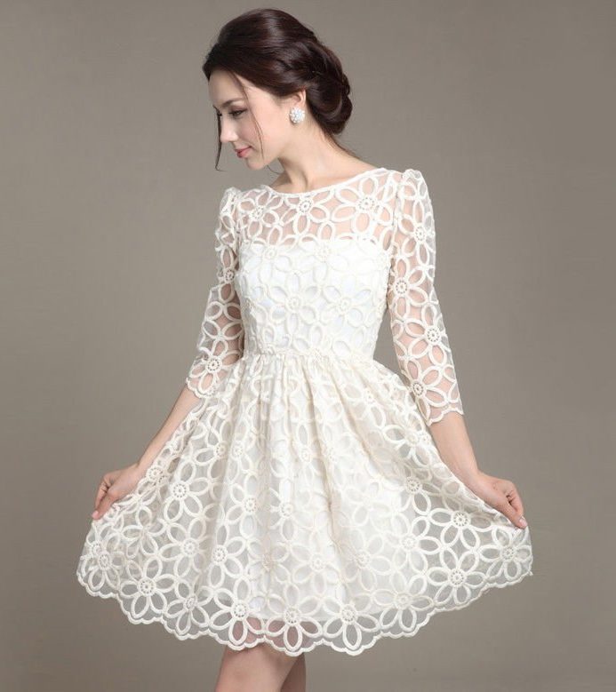 White dress with lace elements