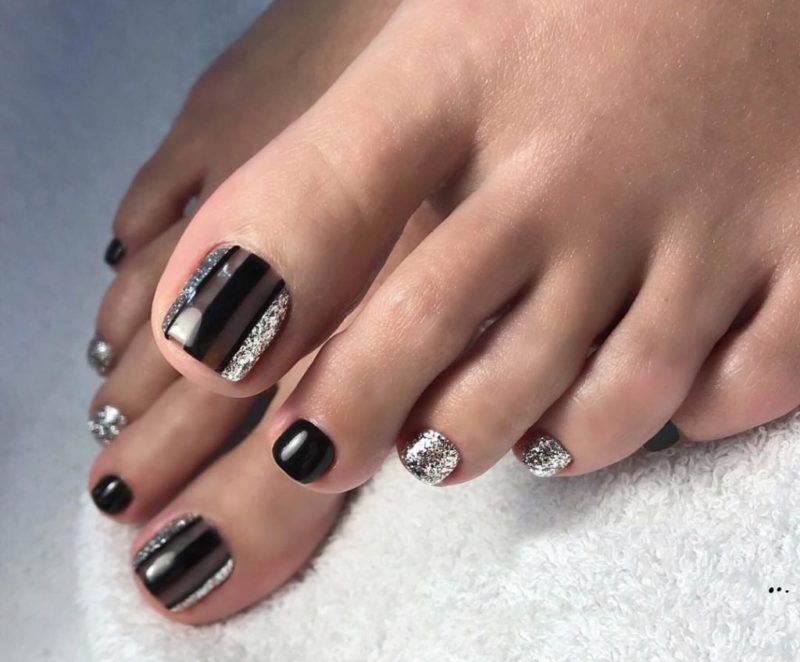 Black with silver