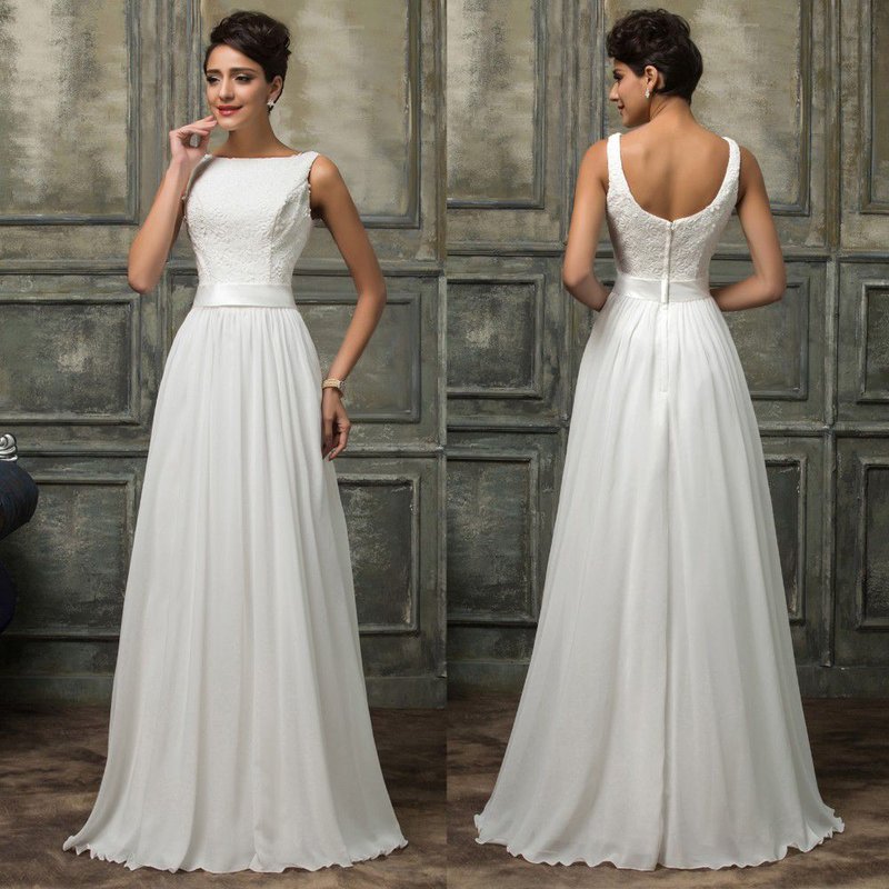 Elegant white floor dress