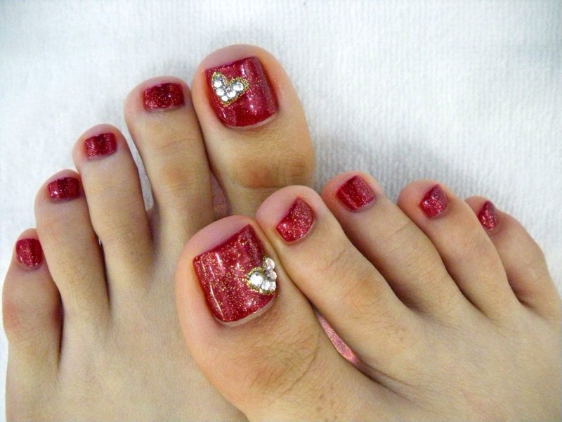 Red with glitter