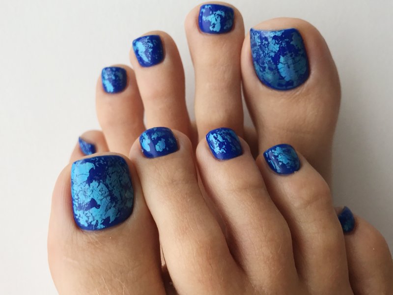 Blue with foil