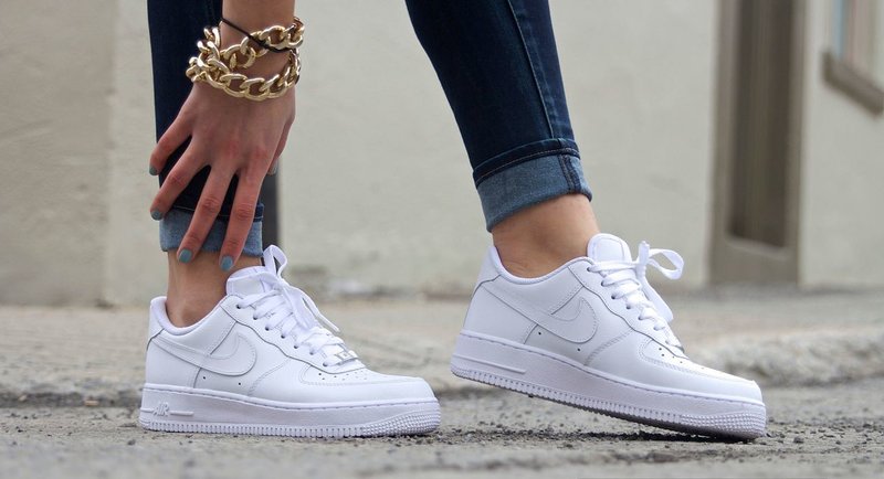 White stylish sneakers