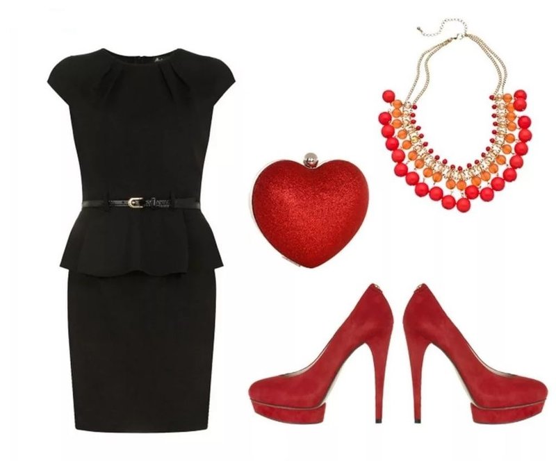 Set with red stilettos