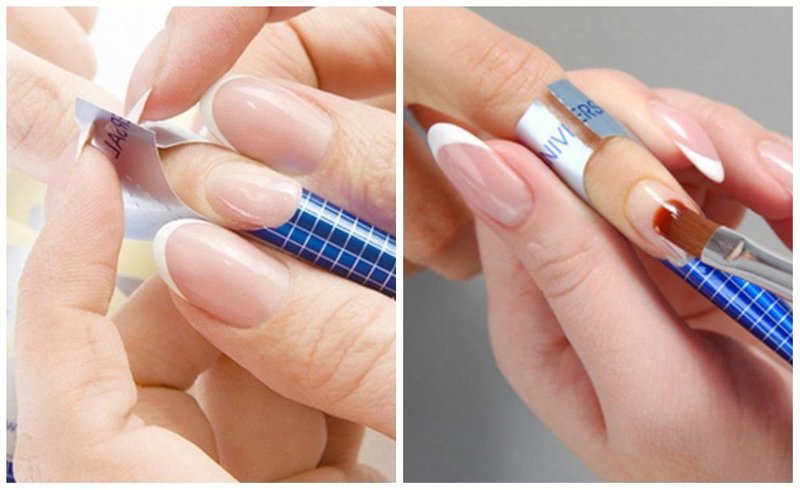 Application of gel on a natural nail and shape