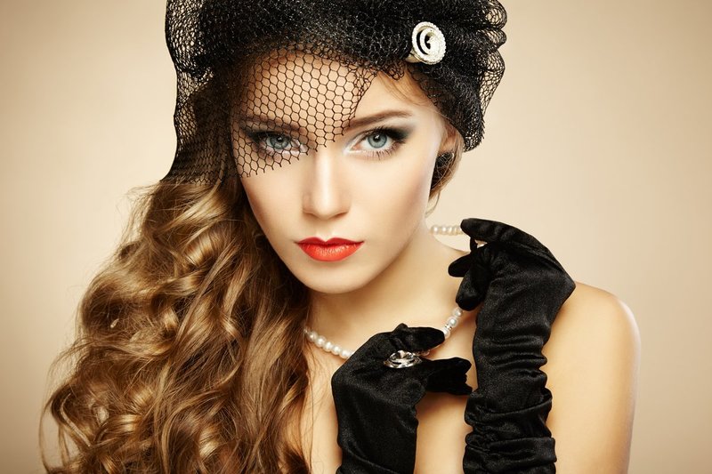 Black hat with a veil