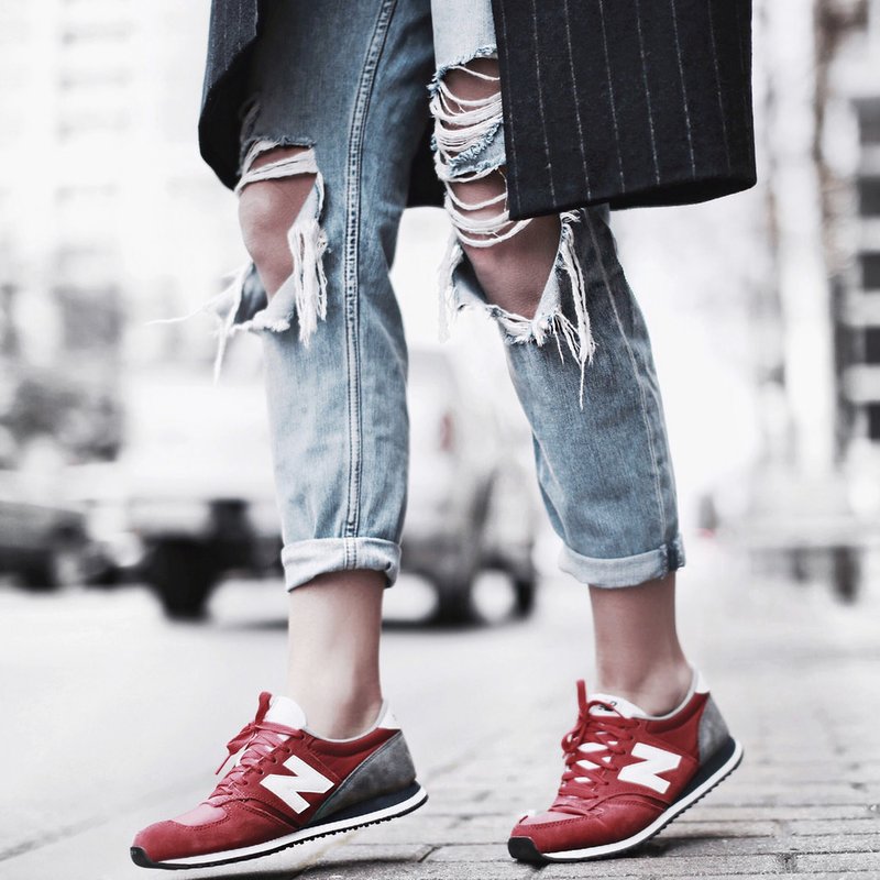 Stylish look with sneakers