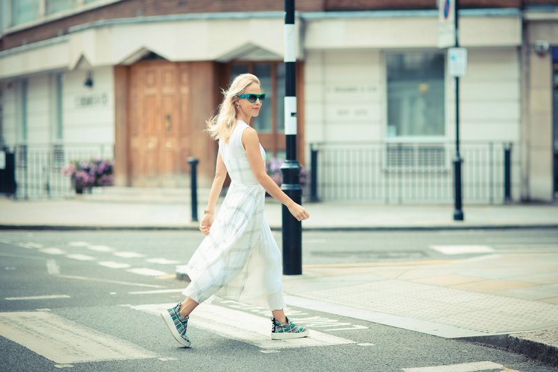 Textile sneakers with prints