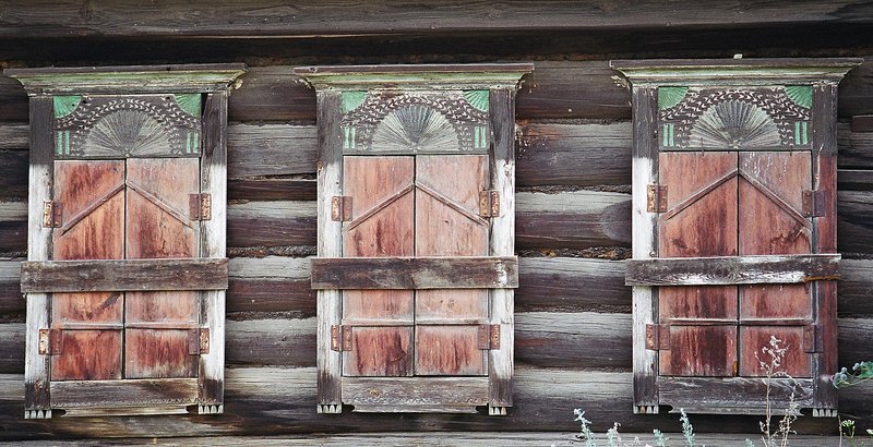 Boarded up shutters