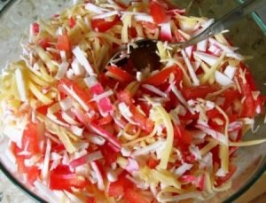 Red Sea Salad with Crab Sticks