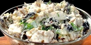 Salad with Prunes and Chicken Meat