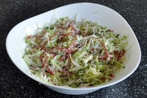 Smoked sausage and cucumber salad