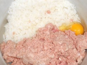 Minced meatballs with rice