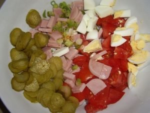 Ham and potato salad