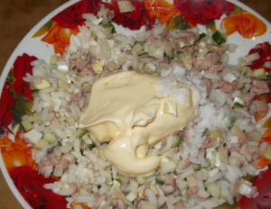 Cod Liver Salad with Rice