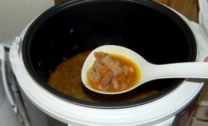 Pork goulash in a slow cooker