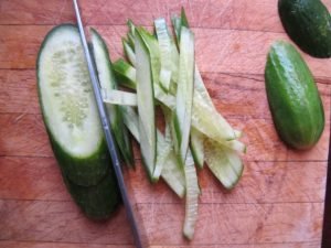 Smoked sausage and cucumber salad