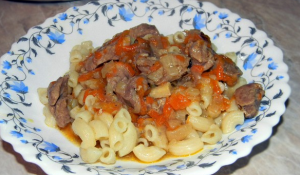 Pork goulash in a slow cooker