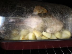 Chicken in a sleeve with potatoes