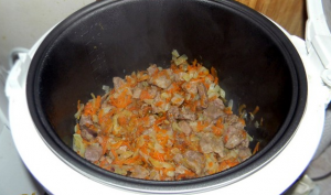 Pork goulash in a slow cooker