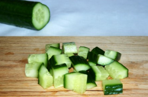 Salad with celery, tomatoes and cucumber