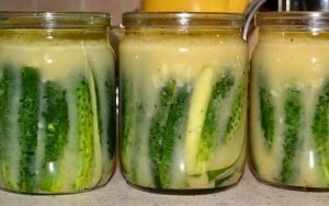 Cucumbers with mustard for the winter