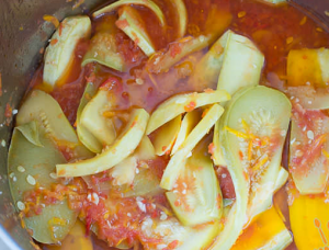 Zucchini salad Mother-in-law's tongue